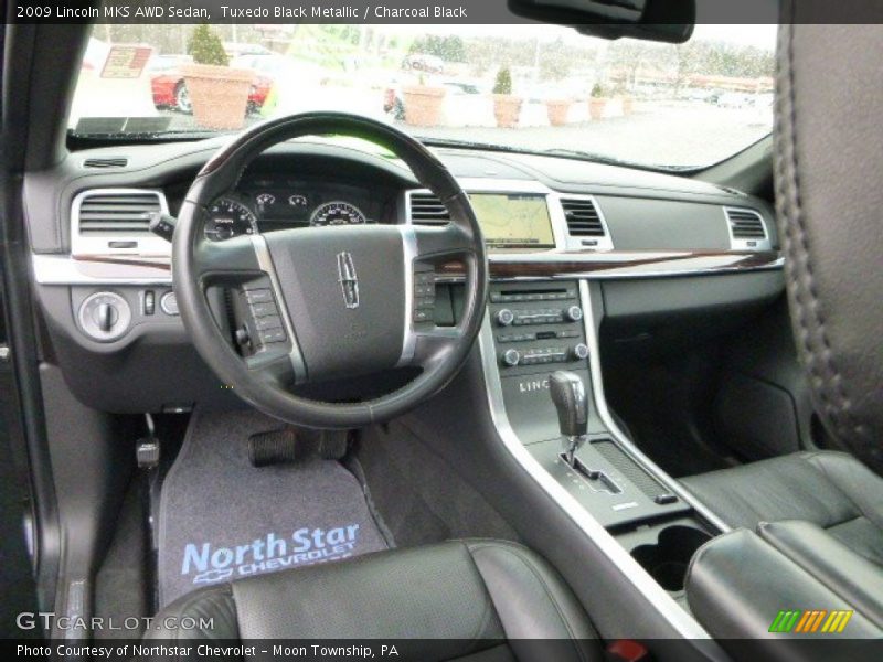 Tuxedo Black Metallic / Charcoal Black 2009 Lincoln MKS AWD Sedan