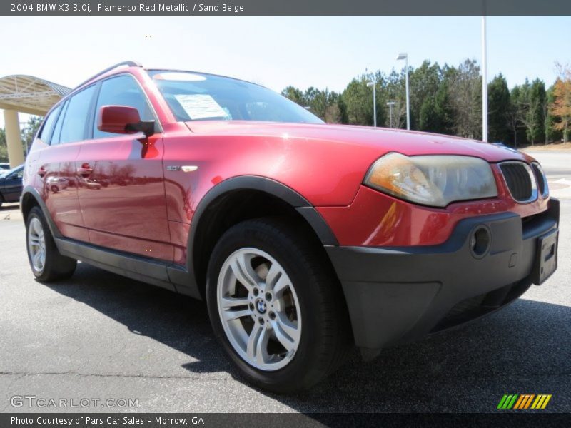 Flamenco Red Metallic / Sand Beige 2004 BMW X3 3.0i