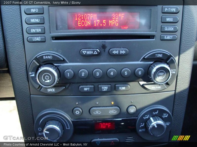 Ivory White / Ebony 2007 Pontiac G6 GT Convertible
