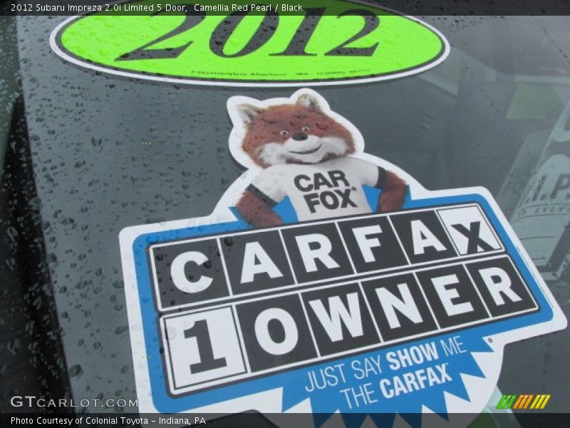 Camellia Red Pearl / Black 2012 Subaru Impreza 2.0i Limited 5 Door