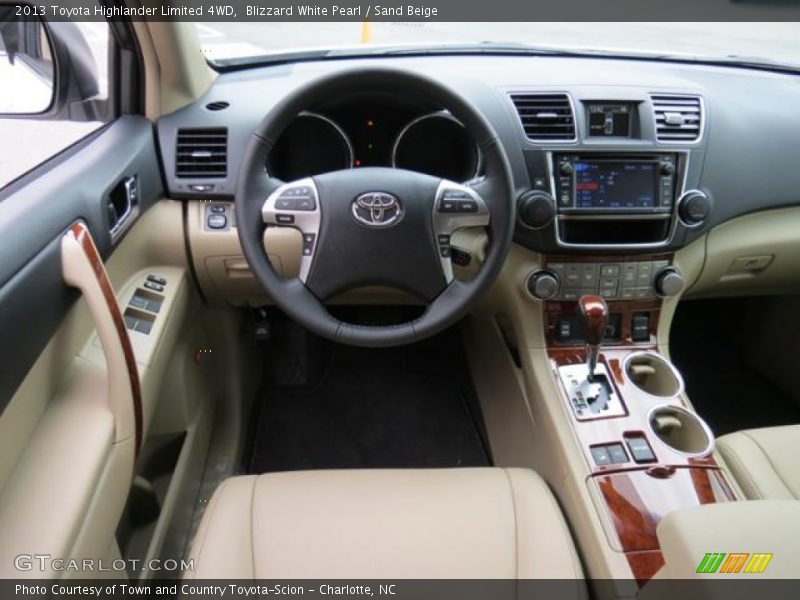 Blizzard White Pearl / Sand Beige 2013 Toyota Highlander Limited 4WD