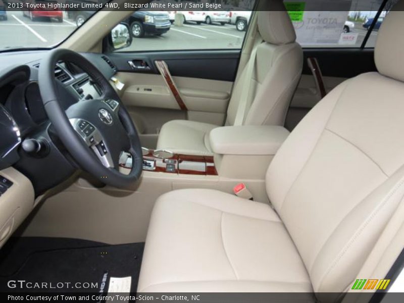 Blizzard White Pearl / Sand Beige 2013 Toyota Highlander Limited 4WD