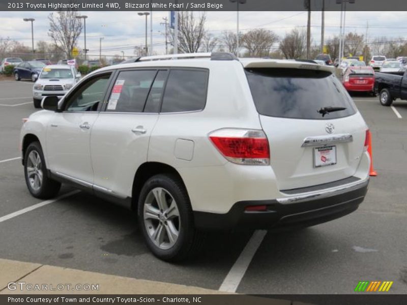 Blizzard White Pearl / Sand Beige 2013 Toyota Highlander Limited 4WD