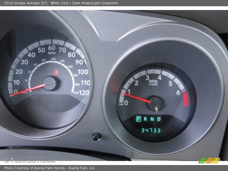 White Gold / Dark Khaki/Light Graystone 2010 Dodge Avenger SXT