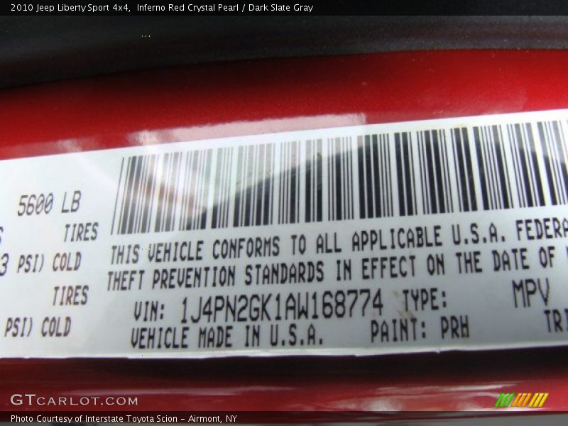 Inferno Red Crystal Pearl / Dark Slate Gray 2010 Jeep Liberty Sport 4x4