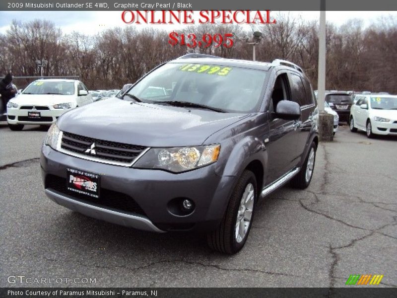 Graphite Gray Pearl / Black 2009 Mitsubishi Outlander SE 4WD