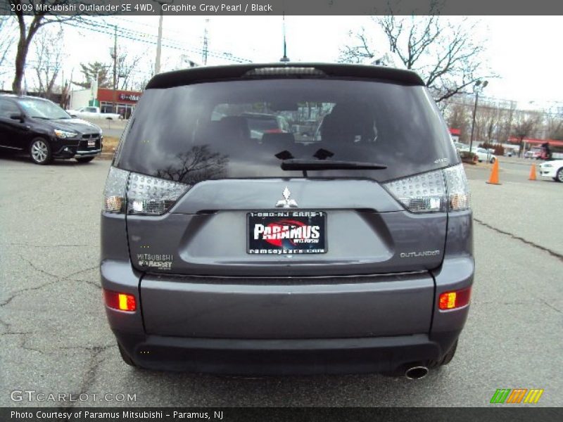 Graphite Gray Pearl / Black 2009 Mitsubishi Outlander SE 4WD