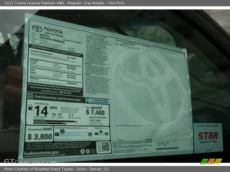  2013 Sequoia Platinum 4WD Window Sticker