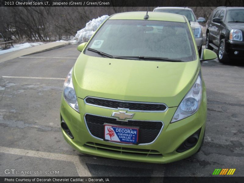 Jalapeno (Green) / Green/Green 2013 Chevrolet Spark LT