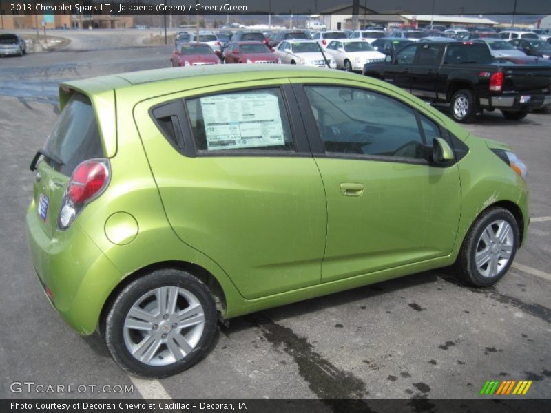 Jalapeno (Green) / Green/Green 2013 Chevrolet Spark LT
