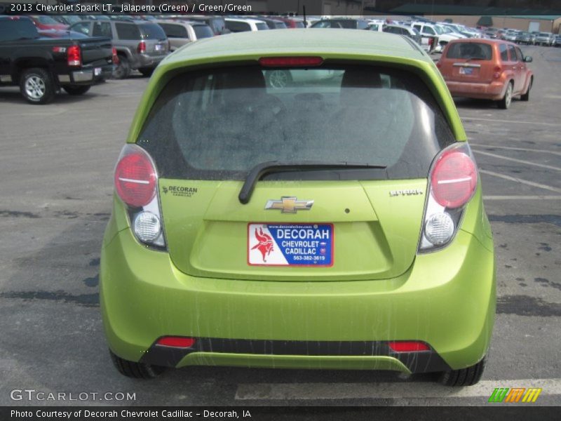 Jalapeno (Green) / Green/Green 2013 Chevrolet Spark LT