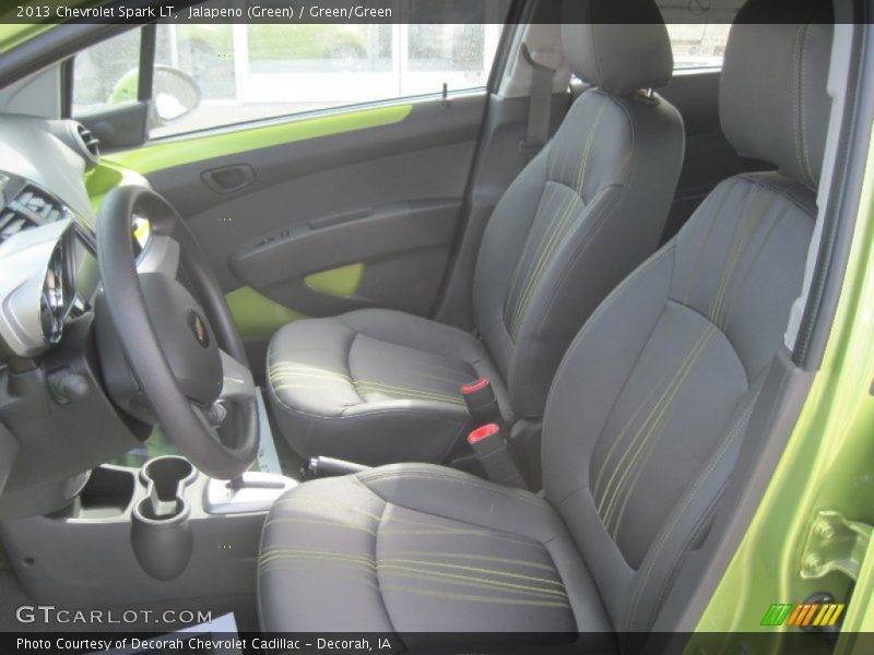 Jalapeno (Green) / Green/Green 2013 Chevrolet Spark LT