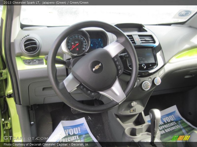 Jalapeno (Green) / Green/Green 2013 Chevrolet Spark LT