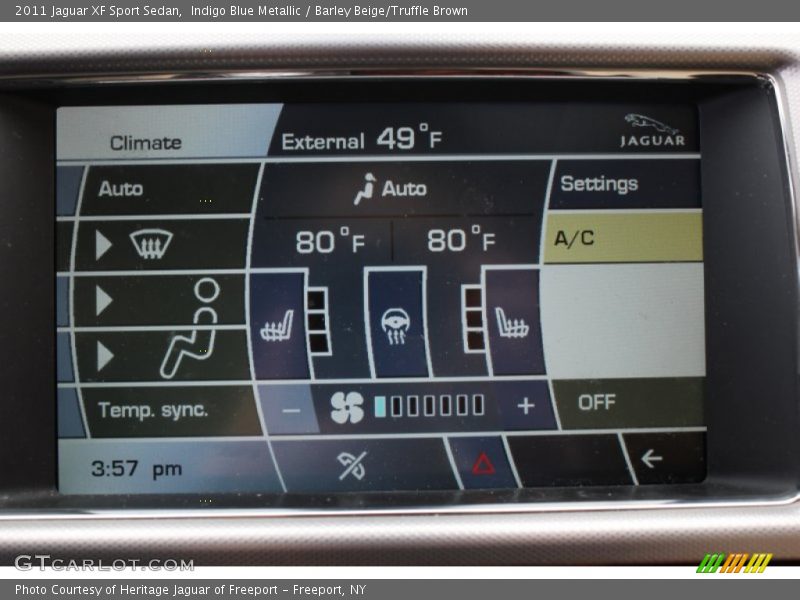 Indigo Blue Metallic / Barley Beige/Truffle Brown 2011 Jaguar XF Sport Sedan