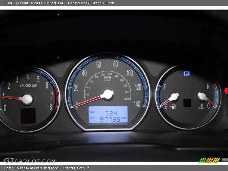 Natural Khaki Green / Black 2008 Hyundai Santa Fe Limited 4WD