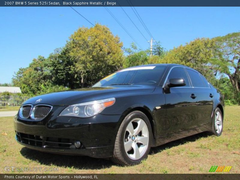 Black Sapphire Metallic / Beige 2007 BMW 5 Series 525i Sedan