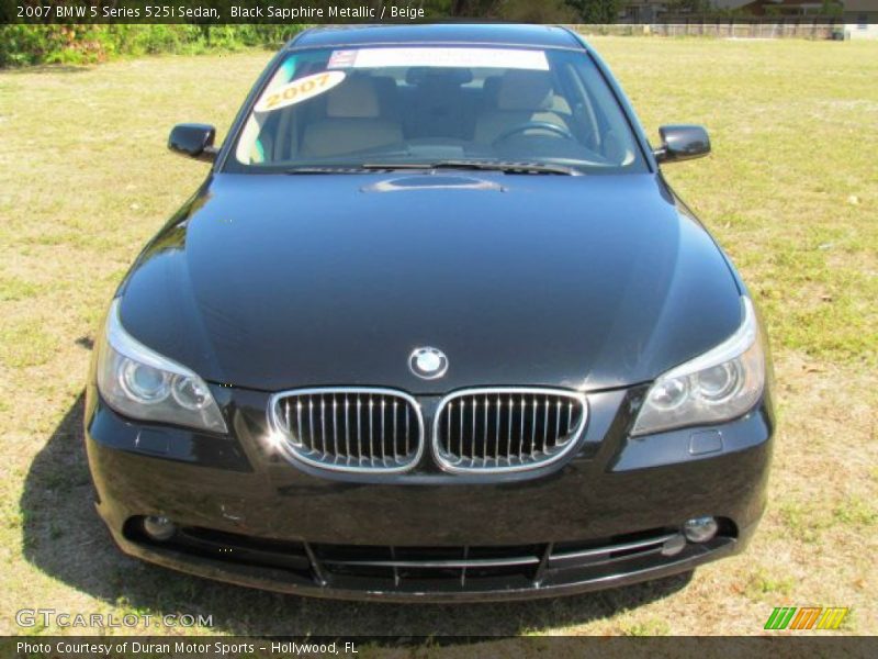 Black Sapphire Metallic / Beige 2007 BMW 5 Series 525i Sedan