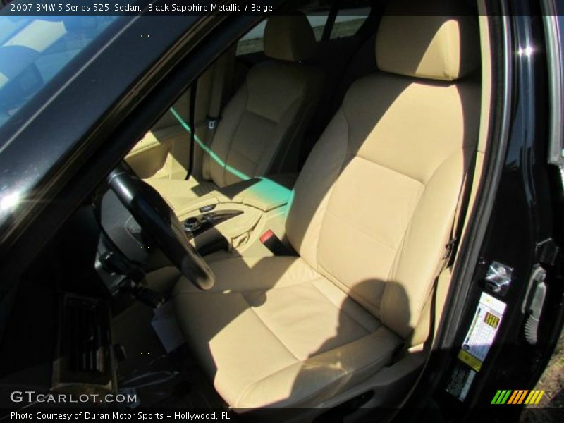 Black Sapphire Metallic / Beige 2007 BMW 5 Series 525i Sedan