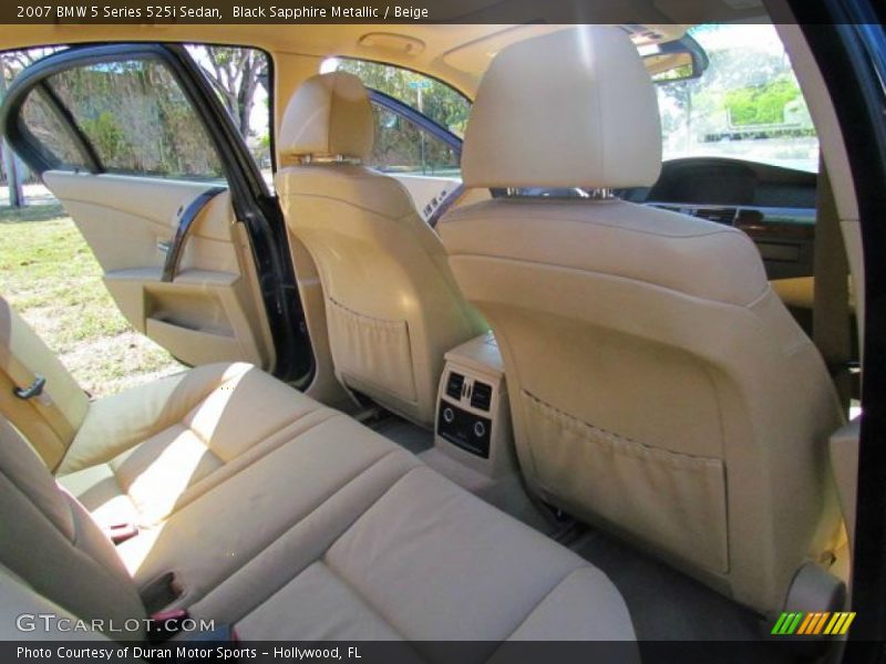 Black Sapphire Metallic / Beige 2007 BMW 5 Series 525i Sedan