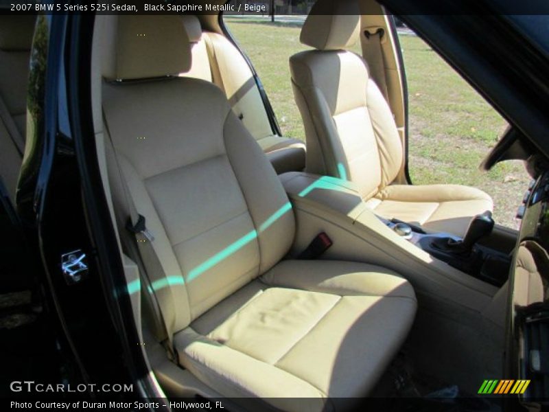 Black Sapphire Metallic / Beige 2007 BMW 5 Series 525i Sedan