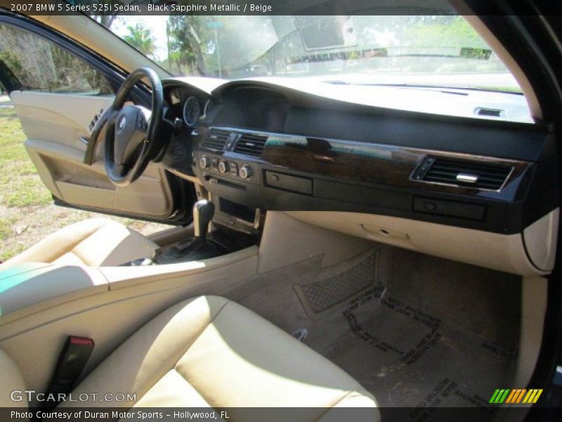 Black Sapphire Metallic / Beige 2007 BMW 5 Series 525i Sedan