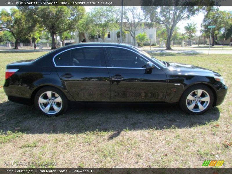 Black Sapphire Metallic / Beige 2007 BMW 5 Series 525i Sedan