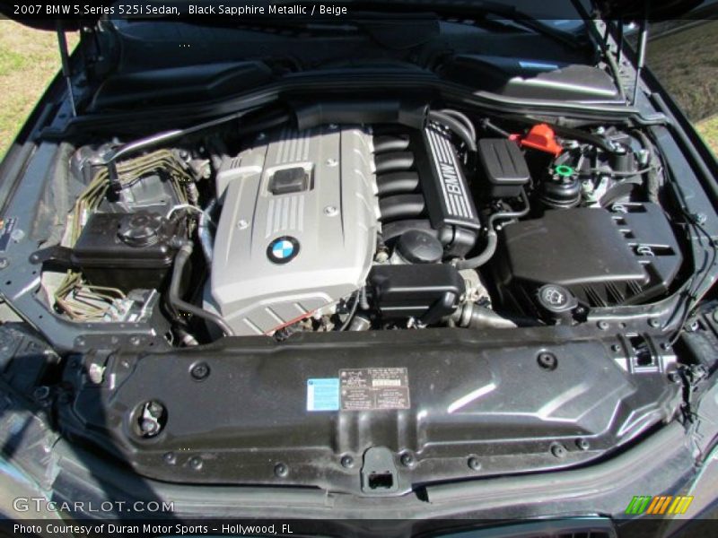 Black Sapphire Metallic / Beige 2007 BMW 5 Series 525i Sedan