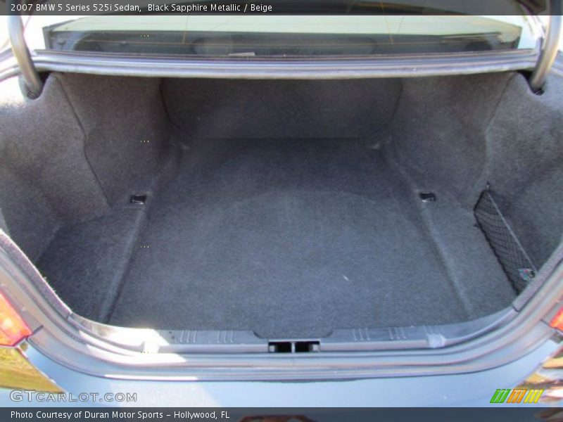Black Sapphire Metallic / Beige 2007 BMW 5 Series 525i Sedan