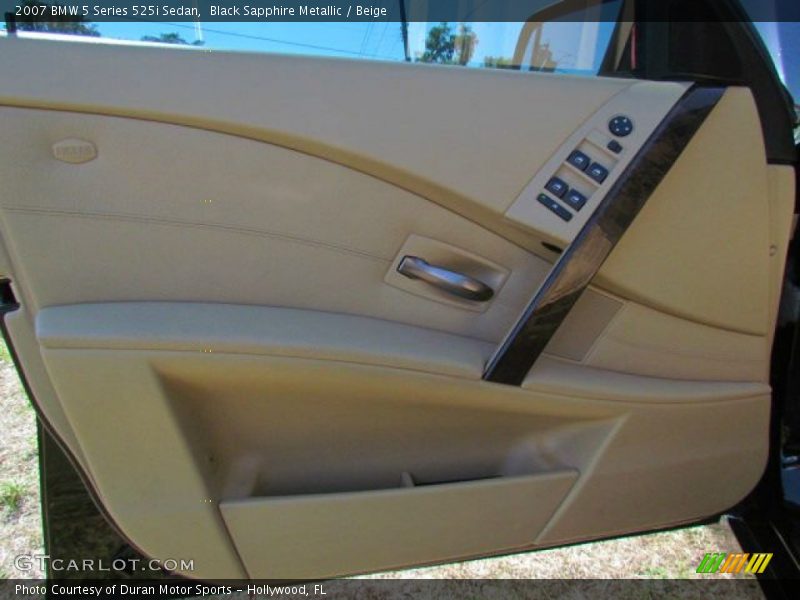 Black Sapphire Metallic / Beige 2007 BMW 5 Series 525i Sedan