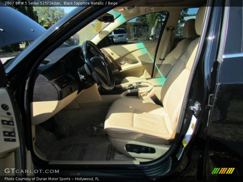 Black Sapphire Metallic / Beige 2007 BMW 5 Series 525i Sedan