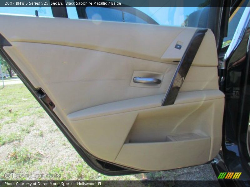 Black Sapphire Metallic / Beige 2007 BMW 5 Series 525i Sedan