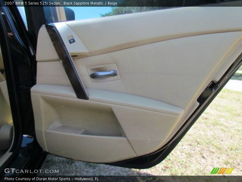 Black Sapphire Metallic / Beige 2007 BMW 5 Series 525i Sedan