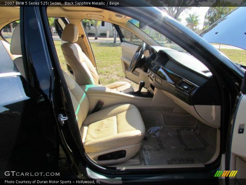 Black Sapphire Metallic / Beige 2007 BMW 5 Series 525i Sedan