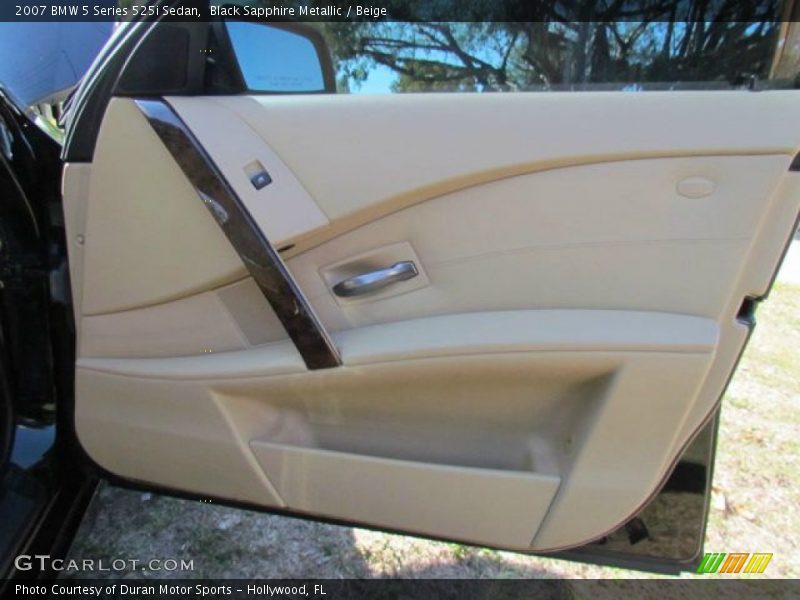 Black Sapphire Metallic / Beige 2007 BMW 5 Series 525i Sedan