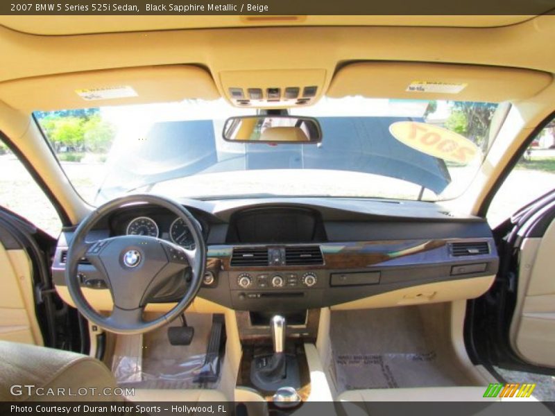 Black Sapphire Metallic / Beige 2007 BMW 5 Series 525i Sedan