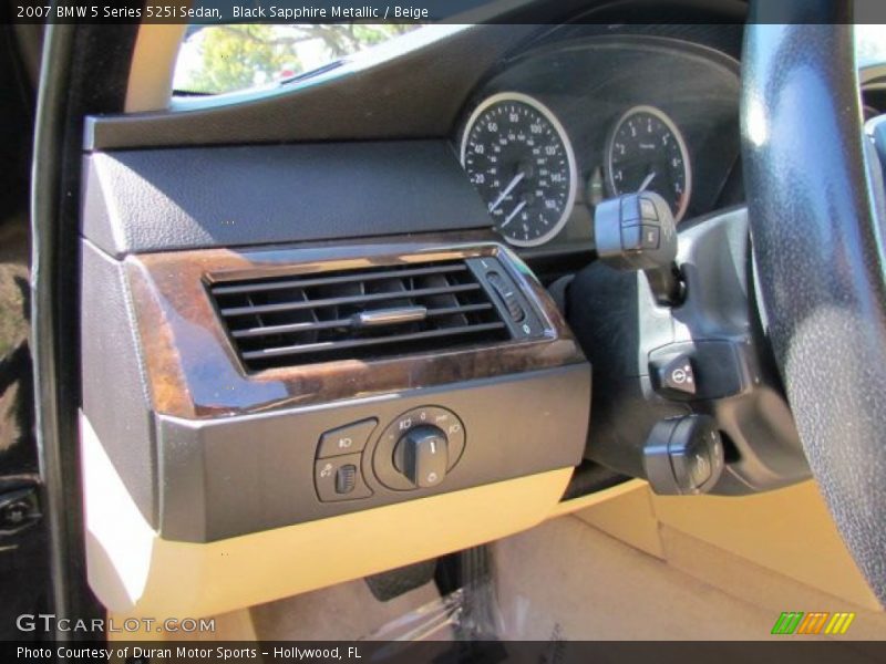 Black Sapphire Metallic / Beige 2007 BMW 5 Series 525i Sedan