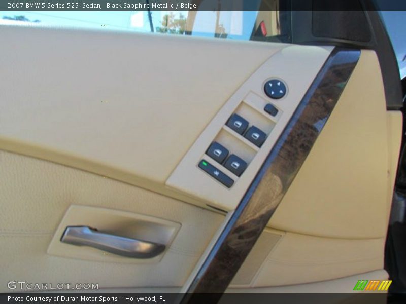 Black Sapphire Metallic / Beige 2007 BMW 5 Series 525i Sedan