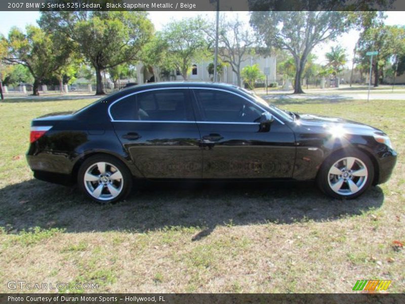 Black Sapphire Metallic / Beige 2007 BMW 5 Series 525i Sedan