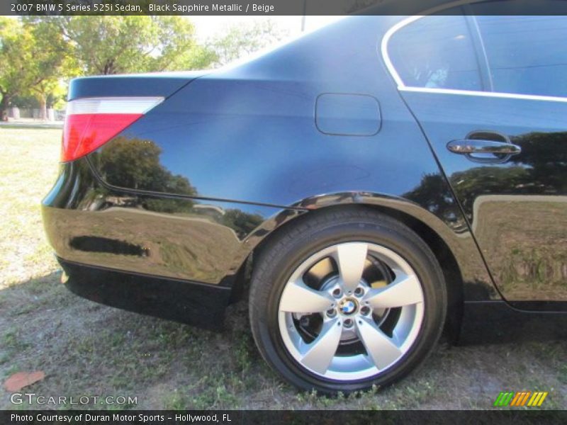 Black Sapphire Metallic / Beige 2007 BMW 5 Series 525i Sedan