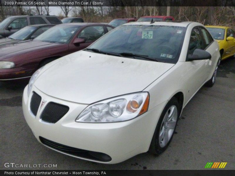 White Diamond Tri Coat / Ebony 2009 Pontiac G6 Sedan