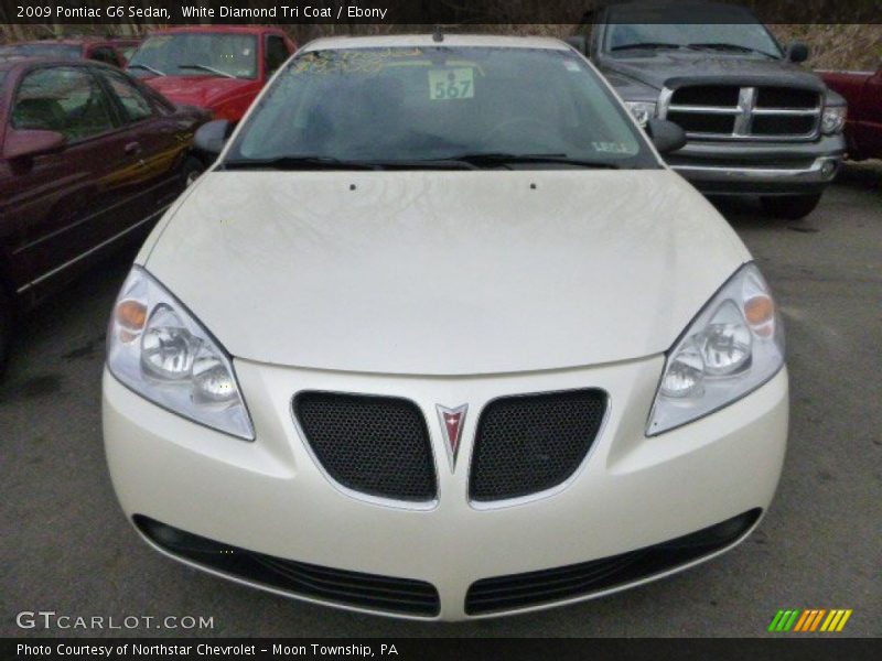 White Diamond Tri Coat / Ebony 2009 Pontiac G6 Sedan