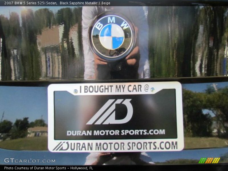Black Sapphire Metallic / Beige 2007 BMW 5 Series 525i Sedan