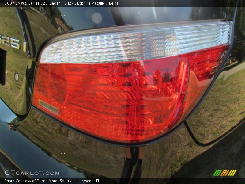 Black Sapphire Metallic / Beige 2007 BMW 5 Series 525i Sedan