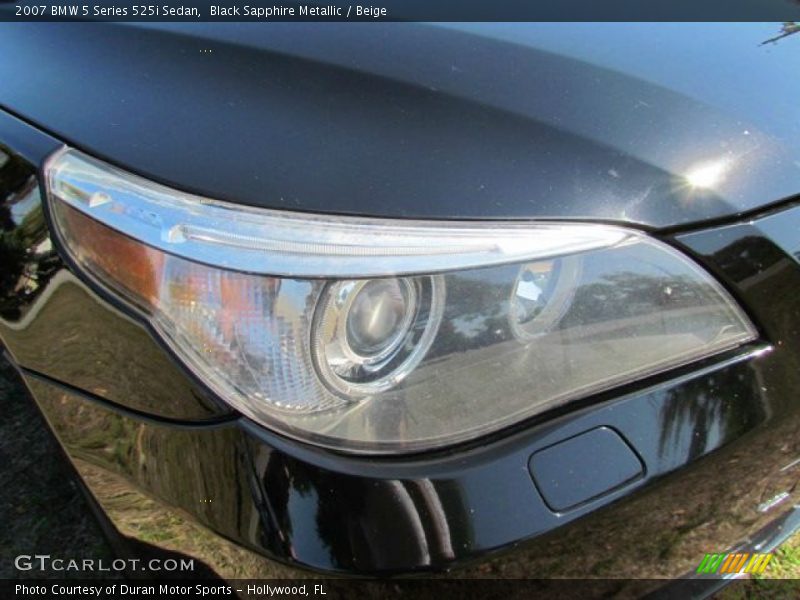 Black Sapphire Metallic / Beige 2007 BMW 5 Series 525i Sedan