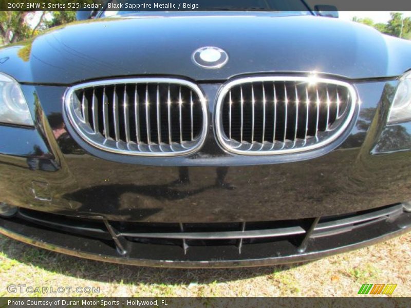 Black Sapphire Metallic / Beige 2007 BMW 5 Series 525i Sedan