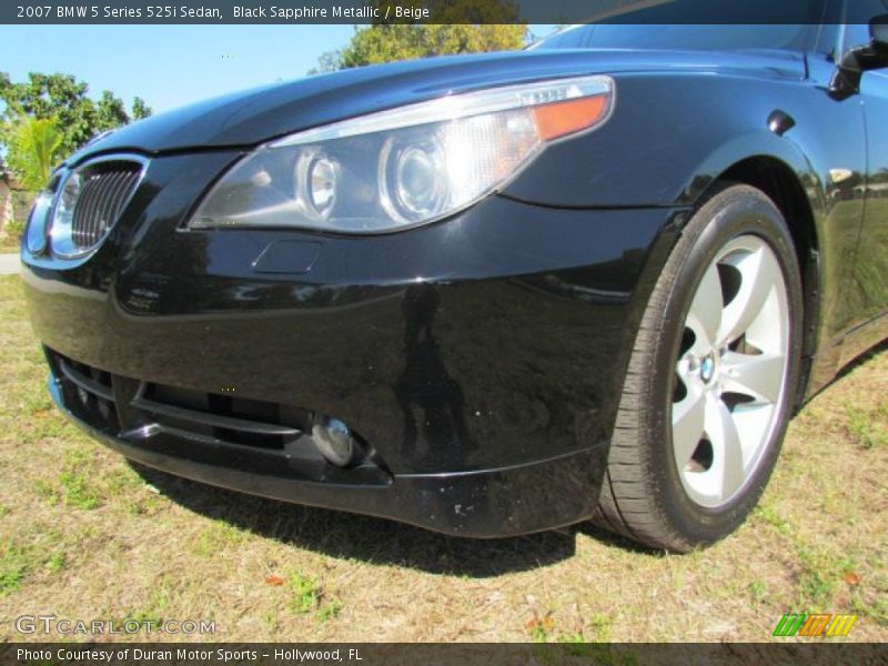 Black Sapphire Metallic / Beige 2007 BMW 5 Series 525i Sedan