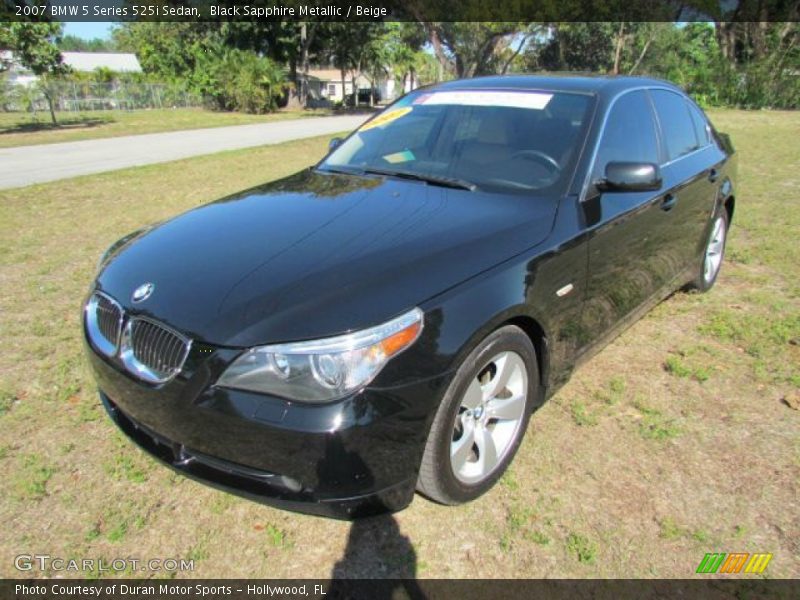 Black Sapphire Metallic / Beige 2007 BMW 5 Series 525i Sedan