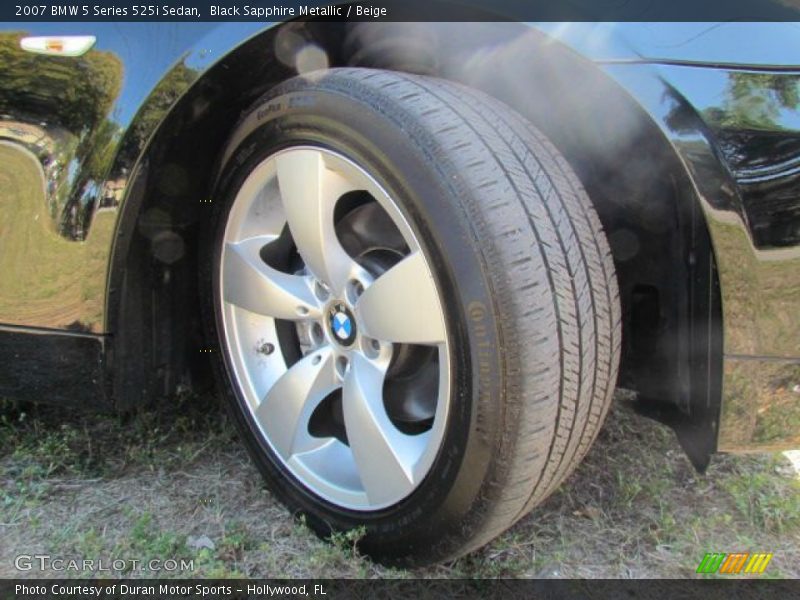 Black Sapphire Metallic / Beige 2007 BMW 5 Series 525i Sedan