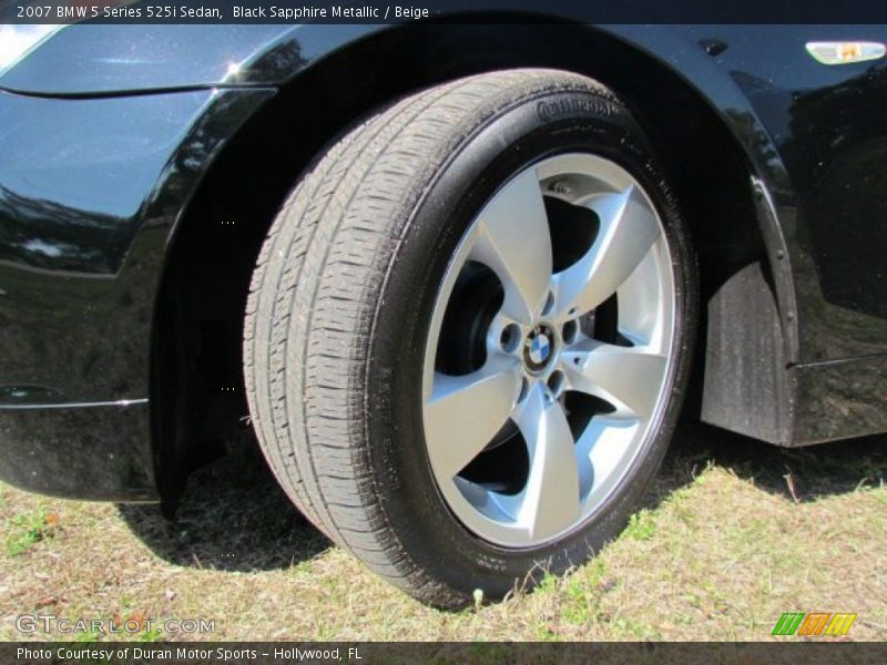 Black Sapphire Metallic / Beige 2007 BMW 5 Series 525i Sedan