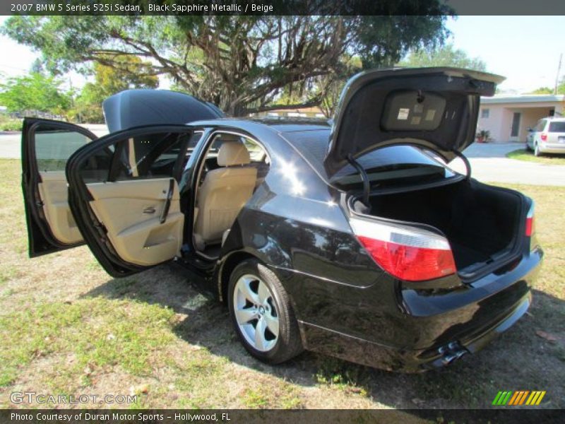 Black Sapphire Metallic / Beige 2007 BMW 5 Series 525i Sedan